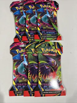 Pokemon TCG - Lot Of 6 Packs - Phantasmal Flames Sleeved Booster Pack - Sealed - Image 2