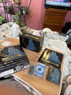 Pokemon Mega Evolution Lucario EMPTY ETB Box + Guide + Dice + Coin + Dividers - Image 1