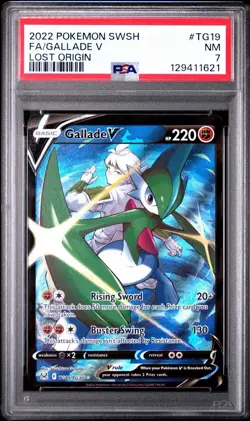 PSA 7 Gallade V TG19/TG30 Lost Origin Trainer Gallery Holo Pokemon TCG - Image 1