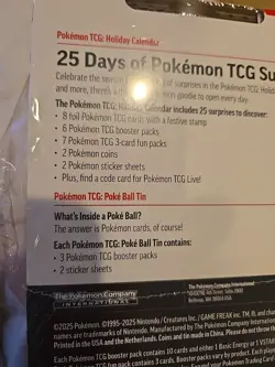 Pokemon TCG 2025 Holiday Calendar + Poke Ball Tin - Moon Ball Bundle - Image 3