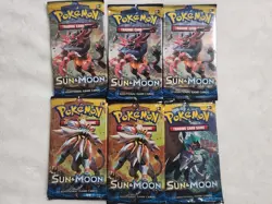 Pokemon Sun & Moon Base Set 6 Booster Packs Factory Sealed 2017 - Image 1