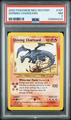 2002 POKEMON NEO DESTINY #107 SHINING CHARIZARD PSA 7 - Image 1