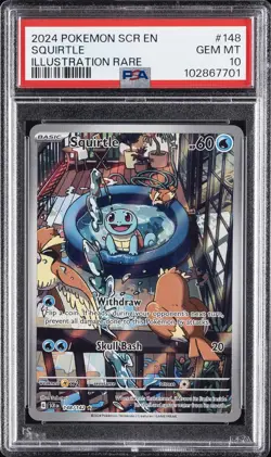 2024 POKEMON SCR EN-STELLAR CROWN ILLUSTRATION RARE #148 SQUIRTLE PSA 10 - Image 1