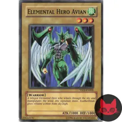 Yugioh Elemental HERO Avian YSDJ-EN005 Common LP - Image 1