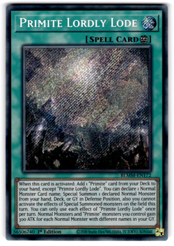 YUGIOH PRIMITE LORDLY LODE SECRET RARE NM BLMM-EN172 - Image 1