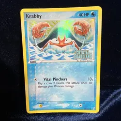 Krabby 54/100 Reverse Holo EX Crystal Guardians Pokemon Card Stamped - Image 1