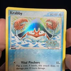 Krabby 54/100 Reverse Holo EX Crystal Guardians Pokemon Card Stamped - Image 3