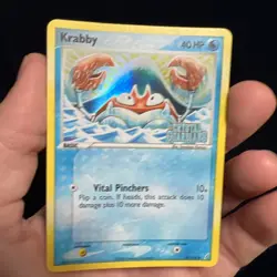 Krabby 54/100 Reverse Holo EX Crystal Guardians Pokemon Card Stamped - Image 5