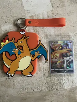 Pokemon S-Chinese Card CSMC 001/012 Charizard With Keychain Card Guard Display - Image 1