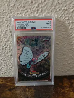 Topps Chrome Pokemon Butterfree #12 TV Card 2000 PSA 9 Mint - Image 1
