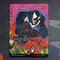 MTG Savage Beating 0026 (Borderless) [Marvels Spider-Man, Near mint] - Image 1