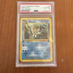 1999 Pokemon Fossil Omastar 1st Edition PSA 10 - Image 1
