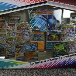 Pokemon TCG Prismatic Evolutions Lucario Ex + Tyranitar Ex Premium Collection X2 - Image 4
