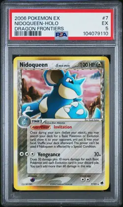 2006 POKEMON EX DRAGON FRONTIERS #7 NIDOQUEEN-HOLO PSA 5 - Image 1