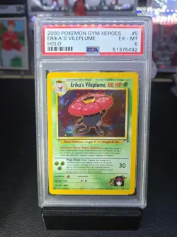 PSA 6 Graded Pokemon Erika's Vileplume Gym Heroes 5/132 Orb Holo Rare - Image 1