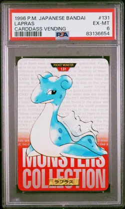 1996 POKEMON JAPANESE BANDAI CARDDASS VENDING 131 LAPRAS PSA 6 RED version - Image 1
