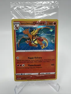 Pokemon Special Delivery Charizard Promo SWSH075 Crimp Error - Image 1
