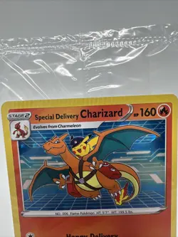 Pokemon Special Delivery Charizard Promo SWSH075 Crimp Error - Image 3