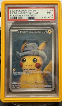 2023 Pokemon Van Gogh Pikachu with Grey Felt Hat - SV Promo #85 PSA 9 - Image 1