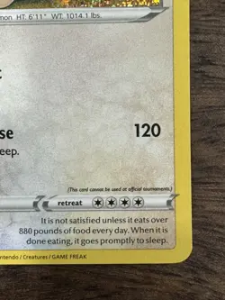 😴 Snorlax CLV 016/034 😴 - Pokemon TCG Classic Collection - NM Pack Fresh - Image 3