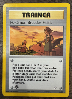Pokemon Breeder Fields 62/64 Neo Revelation 1st Edition - NM- Pokemon WOTC 2001 - Image 1