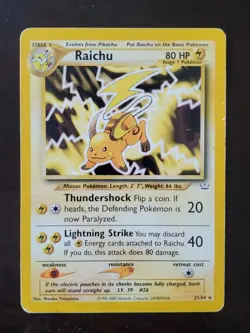 Pokemon Raichu Neo Revelation Unlimited 21/64 - Image 1