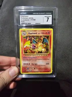 Charizard 11/108 CGC 7 Pokemon Evolutions Holo - Holographic Graded Black Slab - Image 1