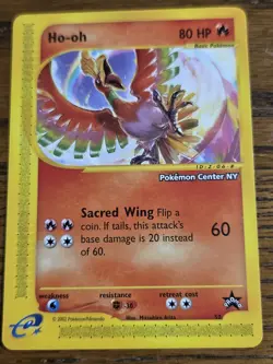 Pokemon 2002 BlackStar Promo #51&52 Rapidash & Ho-oh*Pokemon center Stamp*Read - Image 2