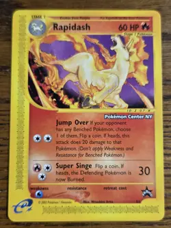 Pokemon 2002 BlackStar Promo #51&52 Rapidash & Ho-oh*Pokemon center Stamp*Read - Image 3