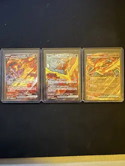 Team Rocket's Moltres ex Destined Rivals Stamp UPC Set Pokemon TCG 229/182 NM x3 - Image 1