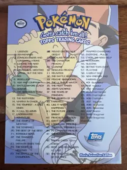 1999 Pokemon Blue Topps Checklist Movie Edition Ash Pikachu Item Lot 1 of 2 - Image 1