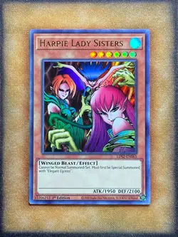 Yugioh Harpie Lady Sisters LDS2-EN065 Ultra Rare 1st Ed GOLD NM - Image 1