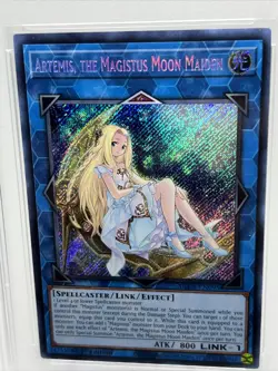 2022 YuGiOh ARTEMIS, THE MAGISTUS MOON MAIDEN #BLCR-EN095 SECRET RARE PSA 9 - Image 2