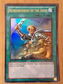 YuGiOh Reinforcement of the Army LCJW-EN286 1st Edition See Pictures - Image 1