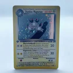 Pokemon TCG Karte Dunkles Magneton 1 Edition 11/82 Holo Rare Dark Rocket Deutsch - Image 1