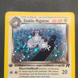 Pokemon TCG Karte Dunkles Magneton 1 Edition 11/82 Holo Rare Dark Rocket Deutsch - Image 3