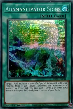 MP21-EN234 ADAMANCIPATOR SIGNS SECRET RARE 1ST EDITION YuGiOh CARD - Image 1