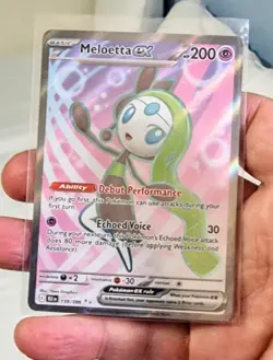 Pokemon TCG Meloetta EX Full Art Illustration Rare Card Black Bolt SV 159/086 - Image 1