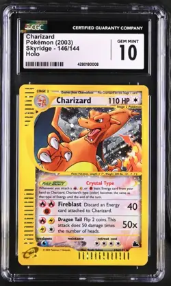 Pokemon 2003 Skyridge Charizard Holo Card CGC 10 Gem Mint 146/144 - Image 1