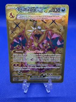 Pokemon TCG Charizard EX Obsidian Flames Holo Hyper Rare Card 228/197 NM GOLD - Image 1