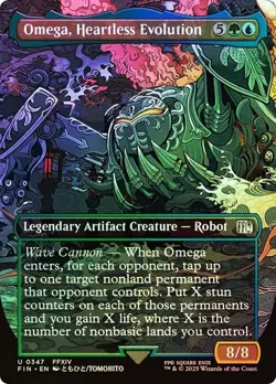 NM Borderless Foil Omega, Heartless Evolution, MTG, Final Fantasy, Magic, 347 - Image 1