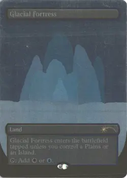 MTG Glacial Fortress (456) *Foil* Borderless Secret Lair: Matt Jukes Light Play - Image 1