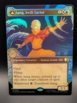 MTG - Aang, Swift Savior / Aang and La, Ocean's Fury - FOIL - TLA #347 - NM - Image 1