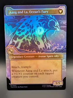 MTG - Aang, Swift Savior / Aang and La, Ocean's Fury - FOIL - TLA #347 - NM - Image 2