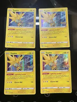 029/078 Zapdos : Rare Holo Card : Pokemon GO Trading Card Game TCG X 4 Playset - Image 1