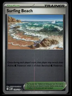 Pokemon Card ME01: Mega Evolution #129/132 Surfing Beach Reverse Holo - Image 1