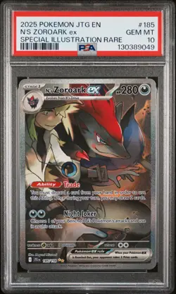 2025 POKEMON JTG EN-JOURNEY TOGETHER #185 N'S ZOROARK EX PSA 10 - Image 1