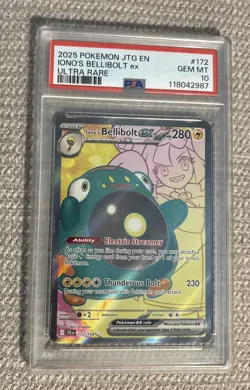 Ionos Bellibolt EX 172/159 Journey Together Ultra Rare Full Art Pokemon PSA 10 - Image 1