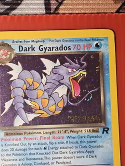 Pokemon Vintage Dark Gyarados 8/82 Holo Team Rocket Prerelease Promo W 🌀Swirl🌀 - Image 3