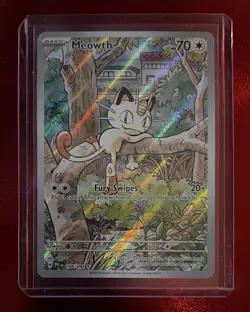 Meowth Illustration Rare 106/094 Pokemon Mega Evolution Phantasmal Flames Mint - Image 1